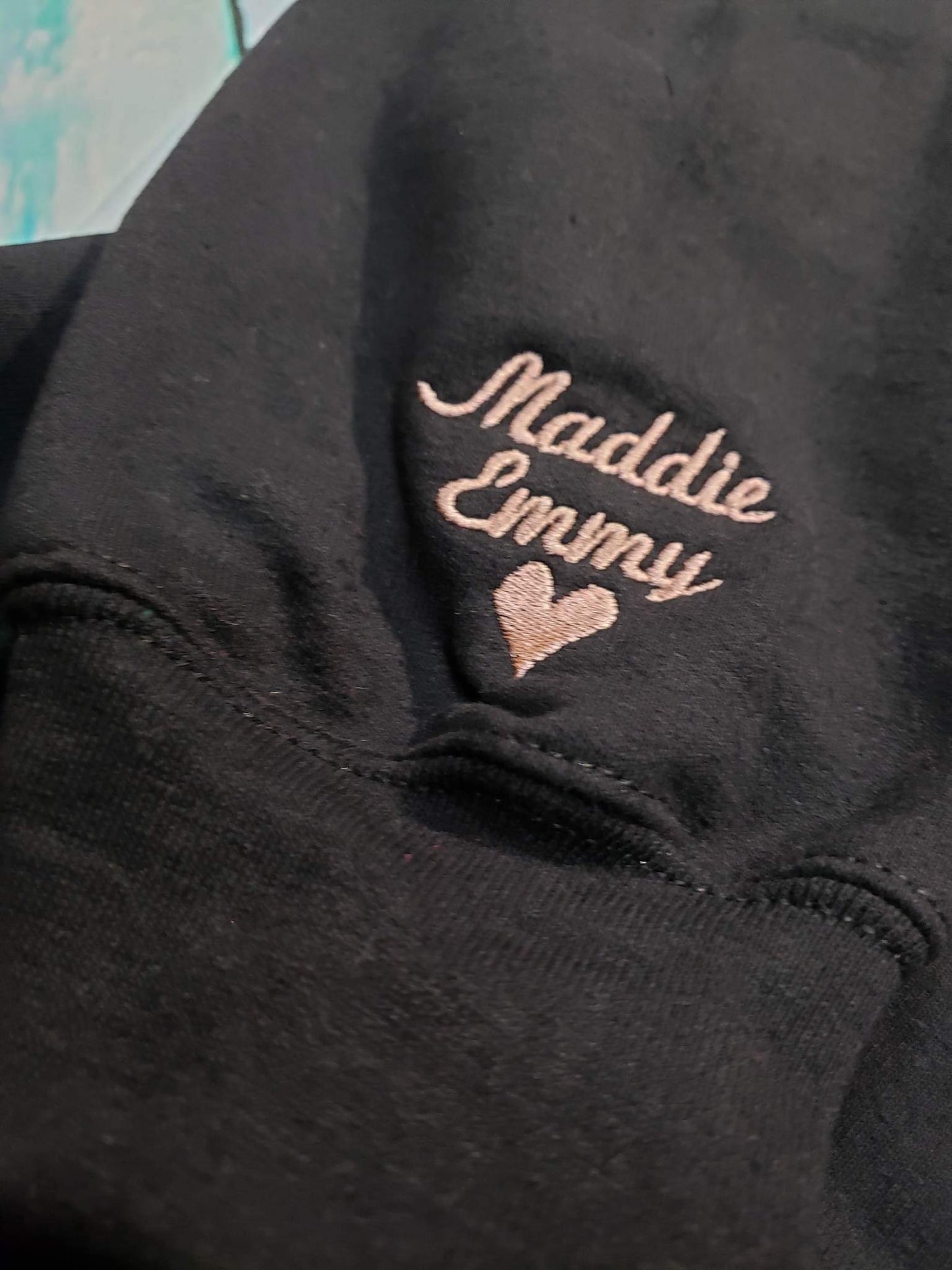 Chest Custom Name Bella Embroidered Sweatshirt