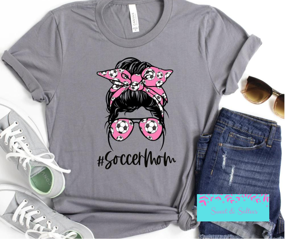 Soccer Mom Bun Graphic T-shirt