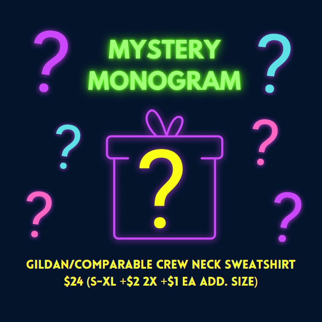 Mystery Monogram Gildan/Comparable Crew Neck Sweatshirt