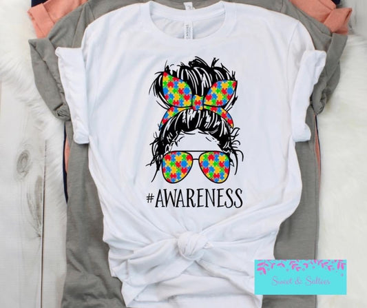 Autism Awareness Bun Graphic T-shirt